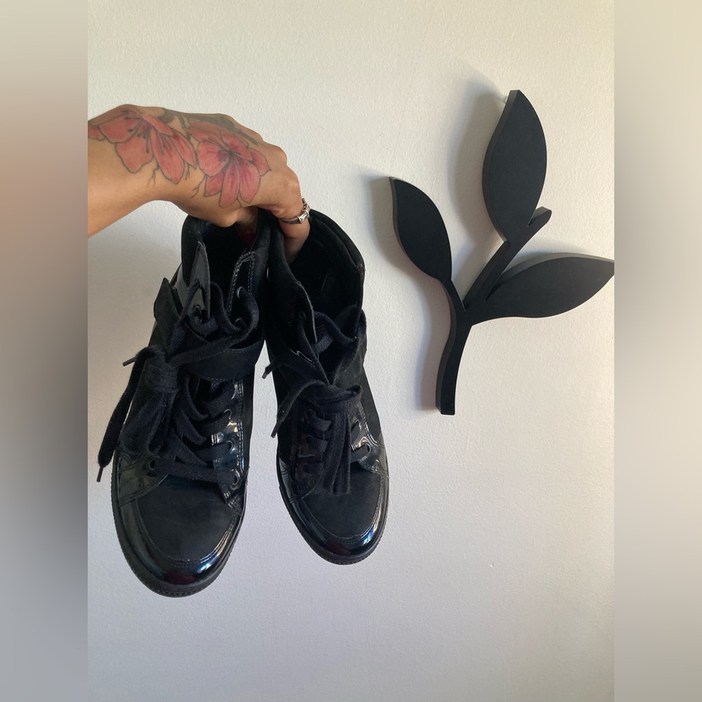 Black Paul Green Wedged Sneakers